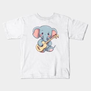 Cute Elephant Playing Guitar Kids T-Shirt